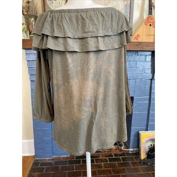 J Jill M Stripe Forward Seam Long Sleeve T-shirt Peasant Ruffle Lot of 2 Tops - Picture 6 of 14